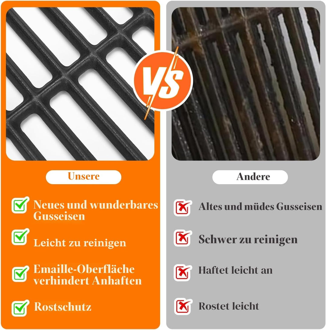 GFTIME Gusseisen Grillrost 43 x 63cm für Enders Boston Pro 3, Enders Monroe Pro 3, Charbroil, Barbec