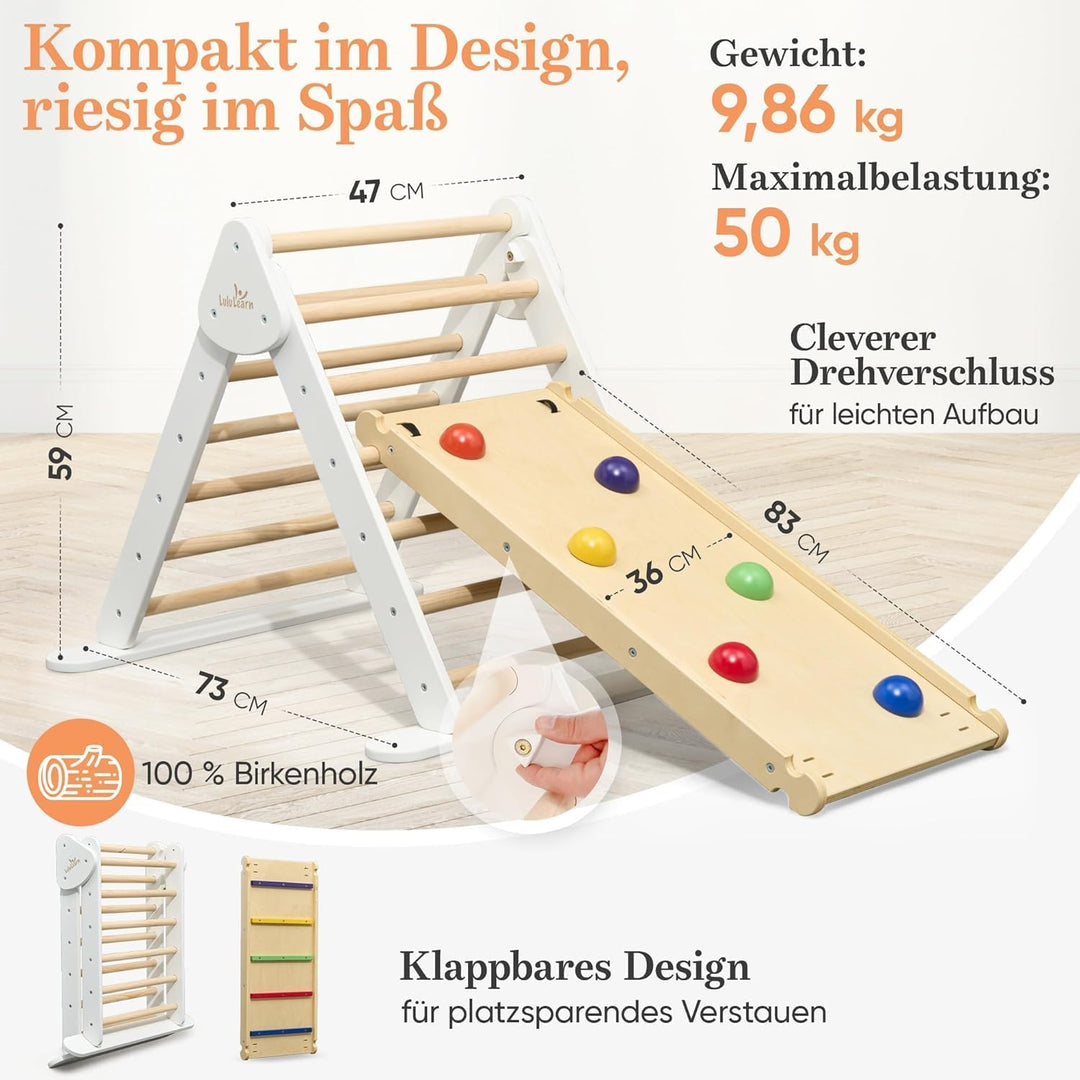 Lululearn® Kletterdreieck [Ultra-SICHER] - Ideal als Klettergerüst Indoor & Outdoor Spielzeug - Klet