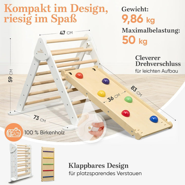 Lululearn® Kletterdreieck [Ultra-SICHER] - Ideal als Klettergerüst Indoor & Outdoor Spielzeug - Klet