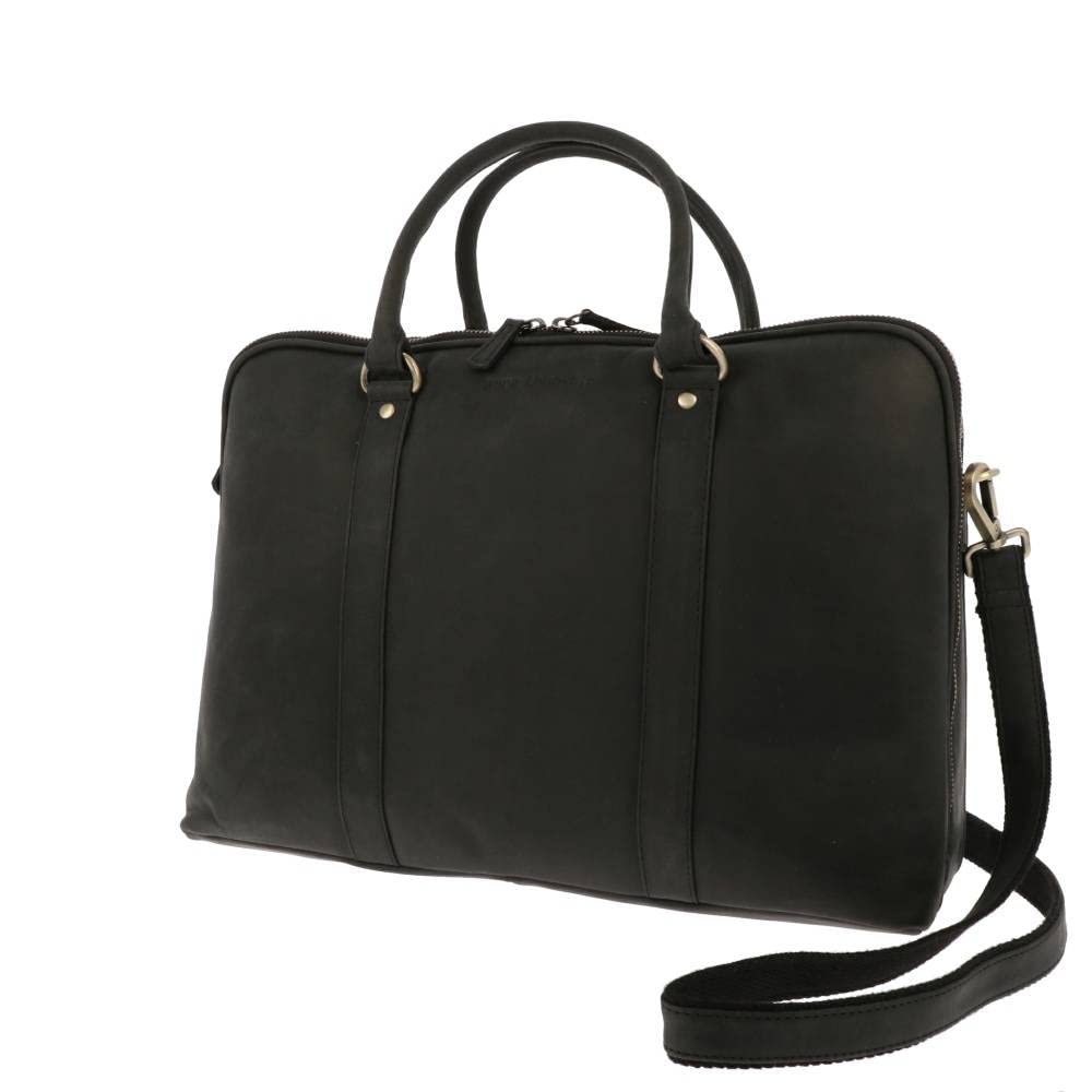 More Than Hip Hazel Laptoptasche 15,6 Zoll - Damen Arbeitstasche aus Vintage Öko Leder Aktentasche f