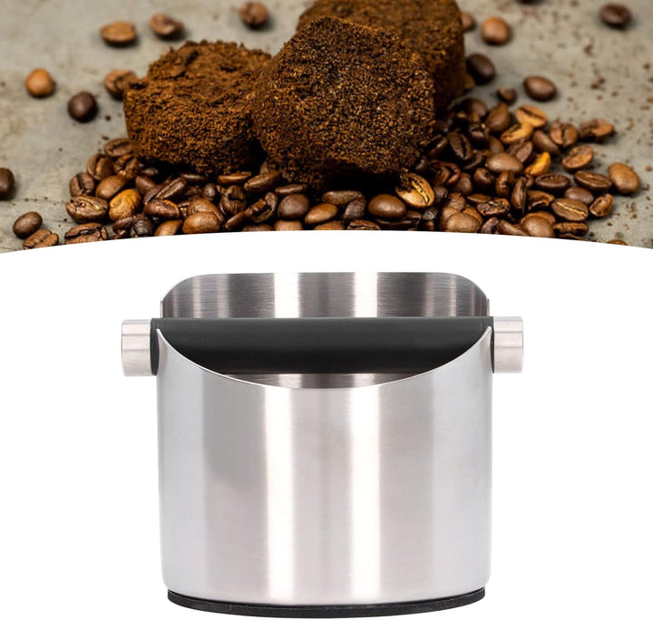 Abklopfbehälter, Abschlagbehälter Siebträger Zubehör Kaffeesatz Eimer Edelstahl Gummi Kaffee Dump Bi