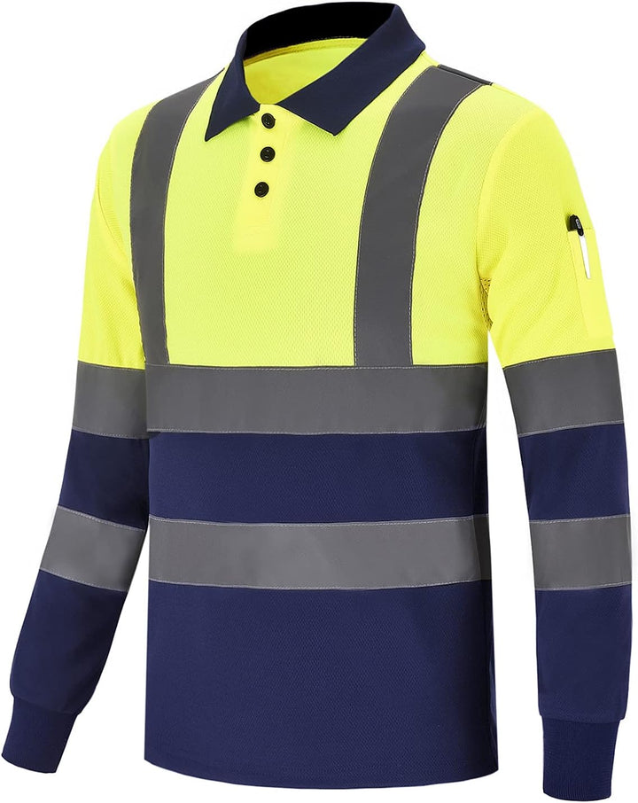 Warnschutz Polo T-Shirt Warnschutzshirt Langarm Warnshirt sicherheits polohemd Langarm Langarm L Eu-