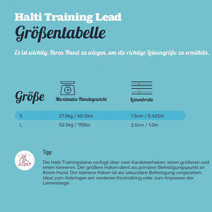HALTI Doppelführleine - Multifunktionale Hundeleine zum Trainieren und Gassigehen mit Ihrem Hund. Le