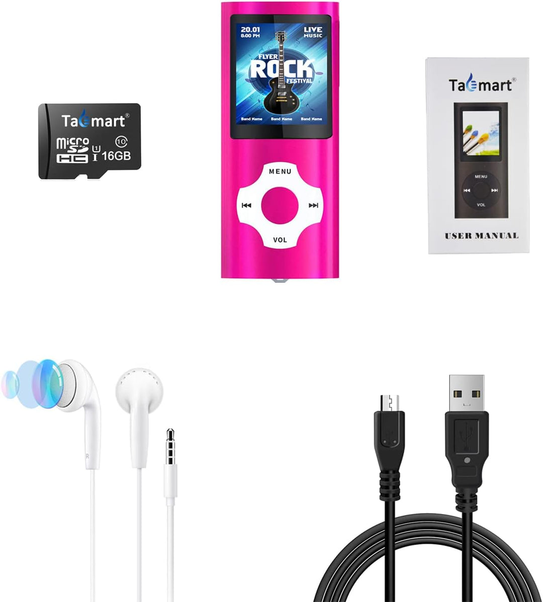 MP3 Player mit 32GB MicroSD Speicherkarte, Tabmart MP4 Musik Player Unterstützung Audio Player Media