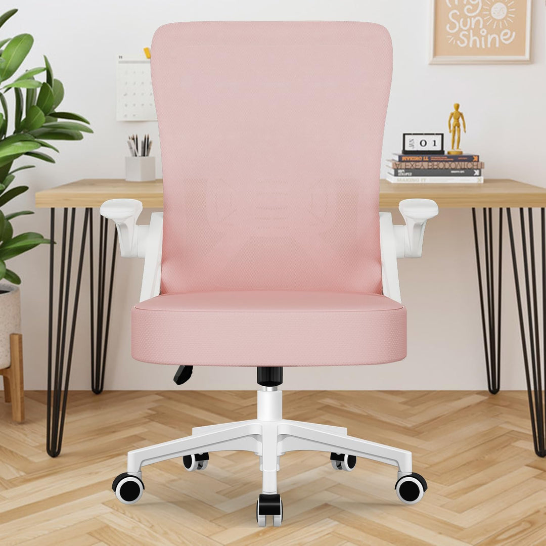 Airchros Bürostuhl, Schreibtischstuhl Bürostuhl Ergonomisch mit Einstellbarer Lendenstütze, Hochklap