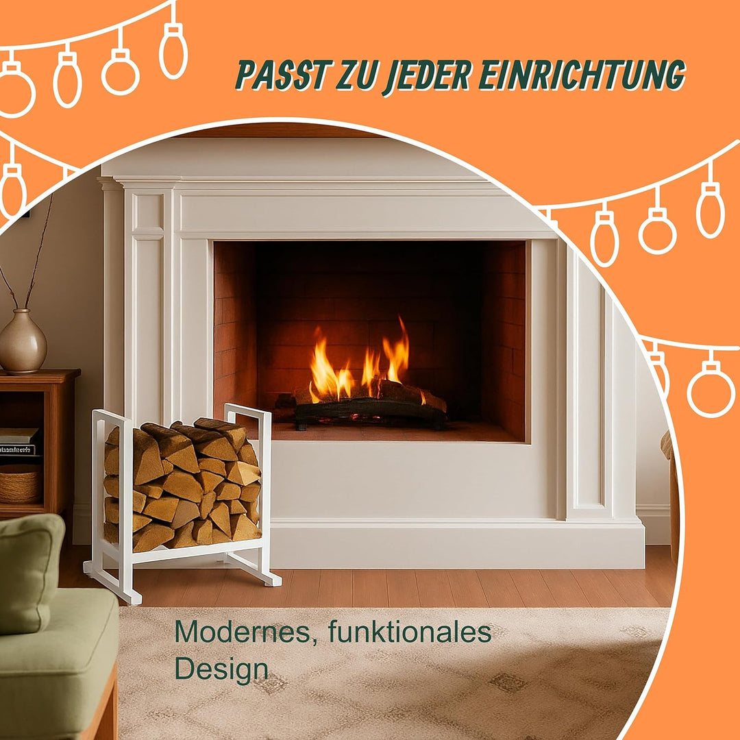 Relaxdays Kaminholzregal, Metall, modern, HBT: 62x60x49 cm, Brennholzregal für Feuerholz, Stapelholz