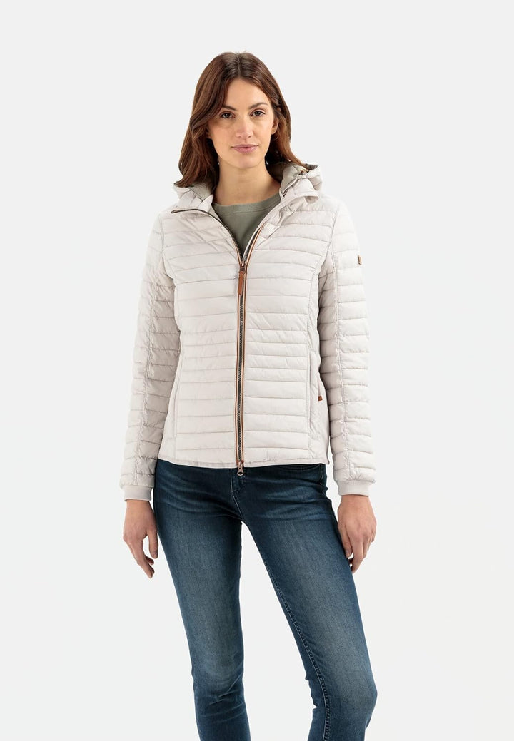 camel active Damen leichte Steppjacke mit Abnehmbarer Kapuze 48 Steppjacke Weiss, 48 Steppjacke Weis