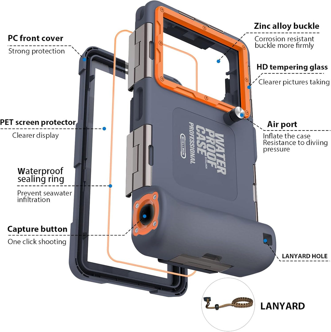 ZLIME wasserdichte Handyhülle 7.0 Zoll Unterwasser Wasserfeste Handy Wasserschutzhülle Handytasche,