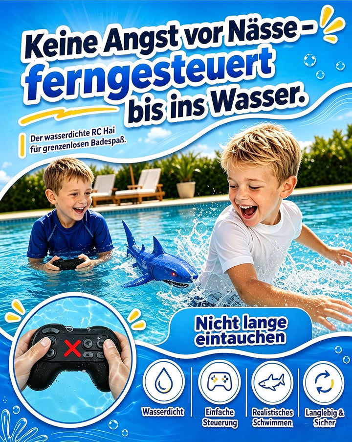 KOKODI Ferngesteuerter Robo-Hai für Kinder ab 3 Jahren – RC Wasserspielzeug mit Licht &amp; Wasserdichte