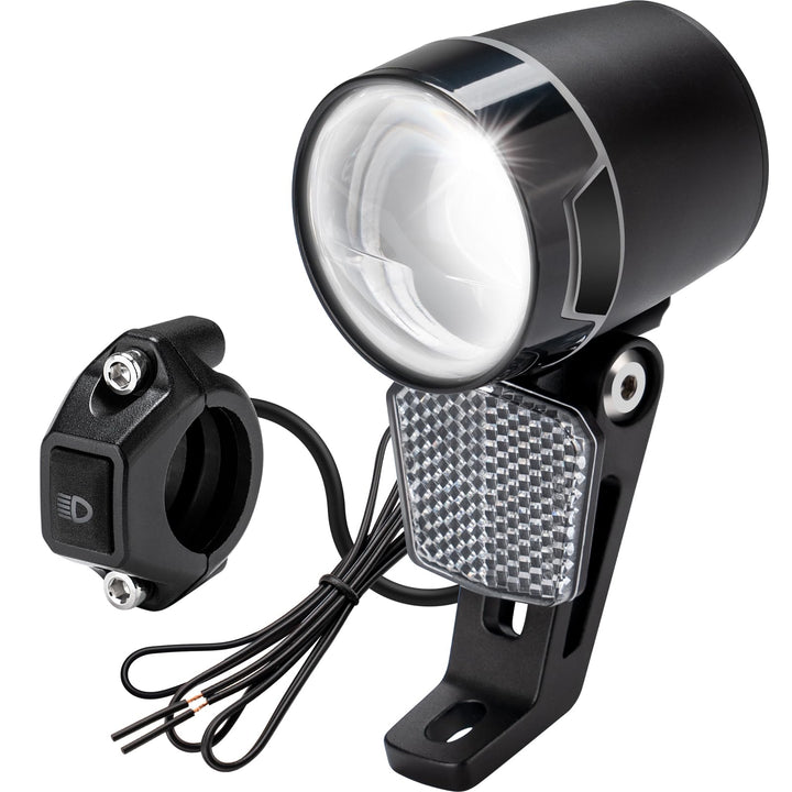 E-Bike Dynamo LED Fahrradlicht 30-100 LUX mit StVZO Zulassung - Fahrradlampe Frontlicht & Scheinwerf