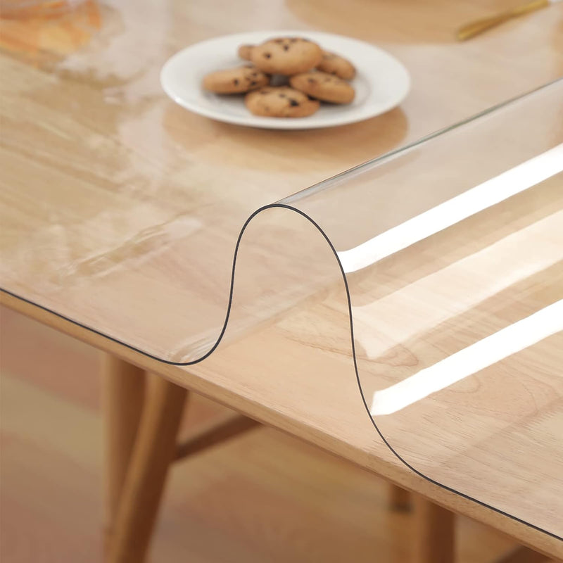 Transparent Tischschutz 60x120cm PVC Durchsichtige Tischdecke Klare Tischdecke Plastik Tischfolie 2