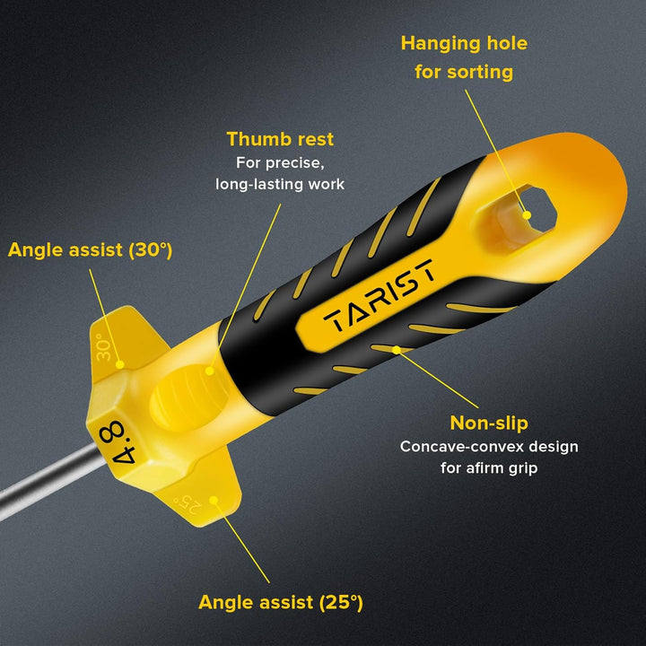 TARIST Kettensägenfeile 6tlg, Feile für kettensäge mit Griff - Enthält 4 mm (5/32-Zoll), 4,8 mm (3/1