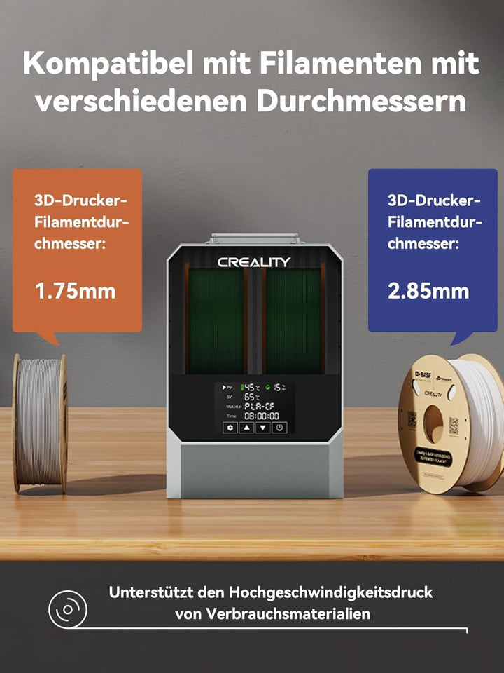 Creality Space PI Plus Filament Trockner, 2-Rollen-Kapazität mit 48h Timer, 3,7 Zoll Touchscreen, PT