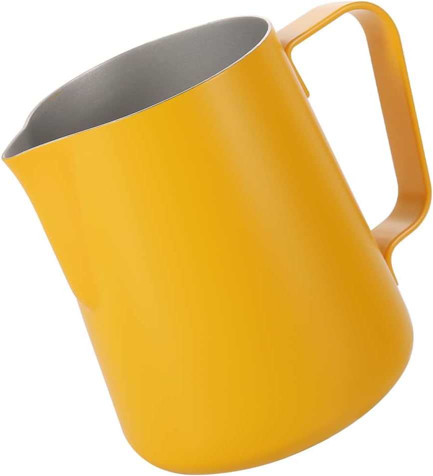 Dianoo Espresso Dampfkrug 350 ml, Milchaufschäumkännchen, Edelstahl, Kaffeemilch, Aufschäumbecher, K