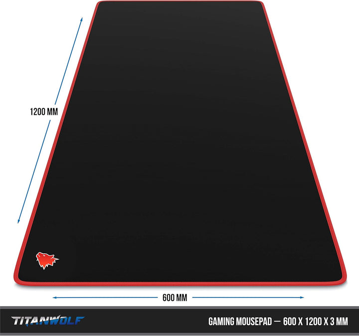 CSL - Übergrösse Mauspad Gaming Titanwolf 1200x600mm - XXXL Mousepad gross mit Motiv - XXXL Tischunt