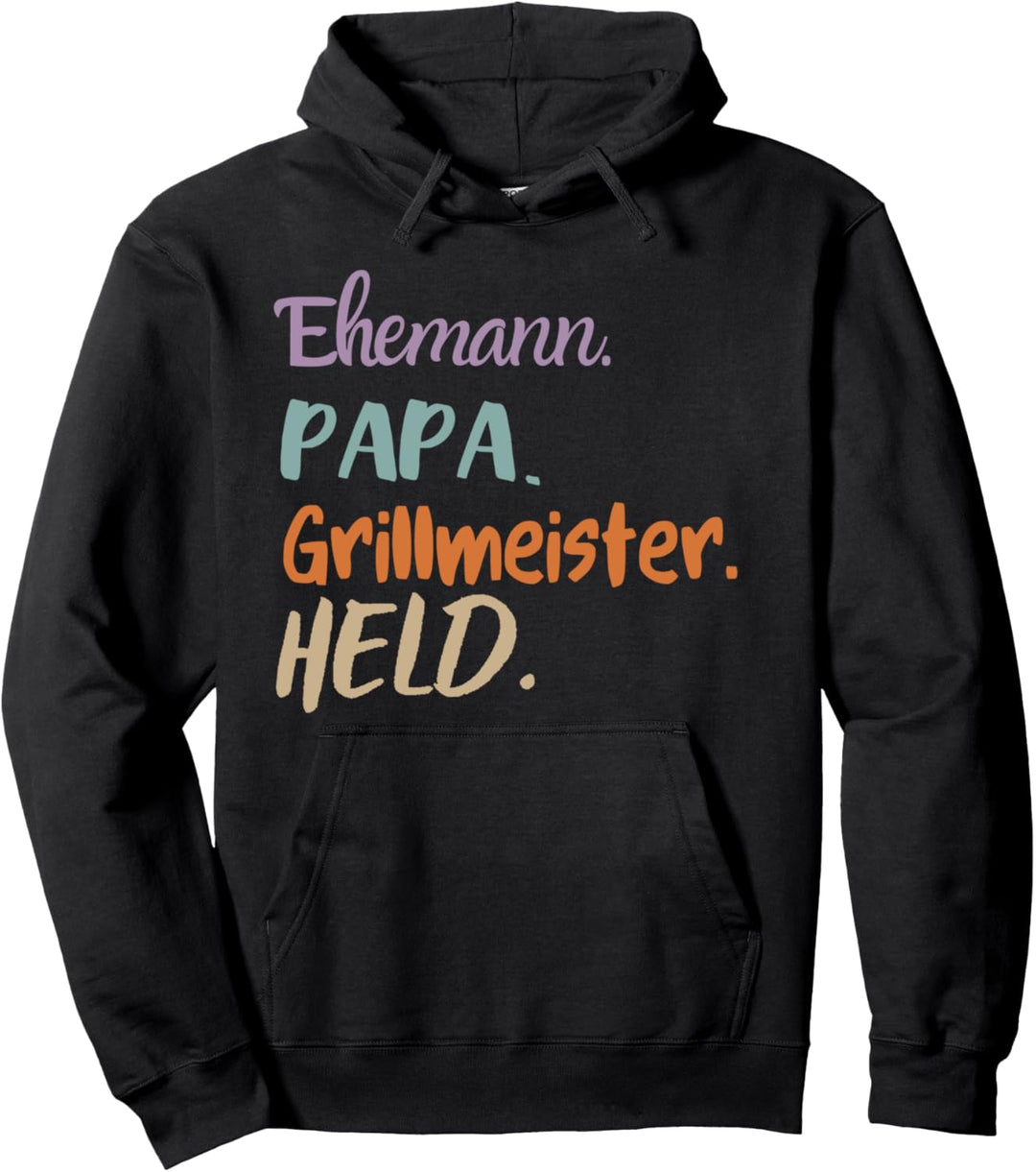 Vatertag Ehemann Papa Grillmeister Held Spruch Vater Pullover Hoodie