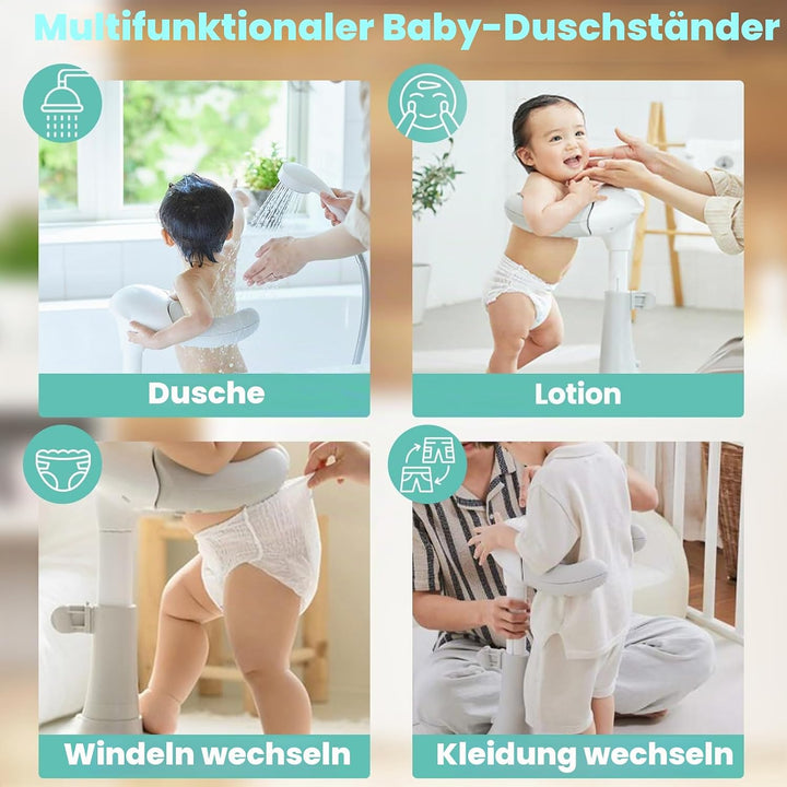 Baby-Badewannenständer, Stehstütze für Babypartys mit verstellbarer Höhe und Armlehne, tragbarer Bad
