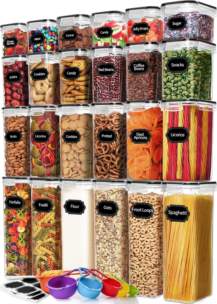 Skroam Vorratsdosen Set of 24, BPA-frei, Müsli Schüttdose &amp; Frischhaltedosen, Luftdichte Küchen Vorr