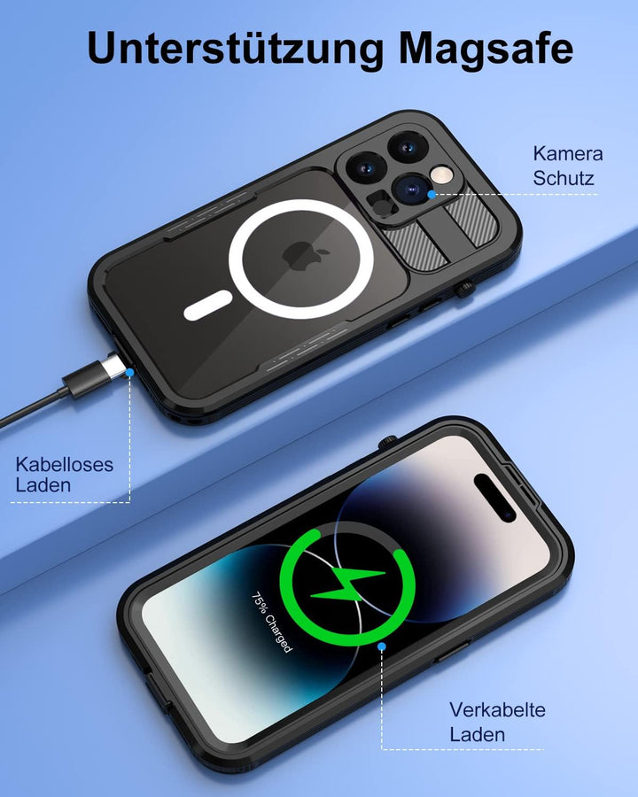 WIFORT für iPhone 14 Pro Wasserdicht Hülle mit Magsafe - 360 Grad Schutzhülle Outdoor Handyhülle IP6