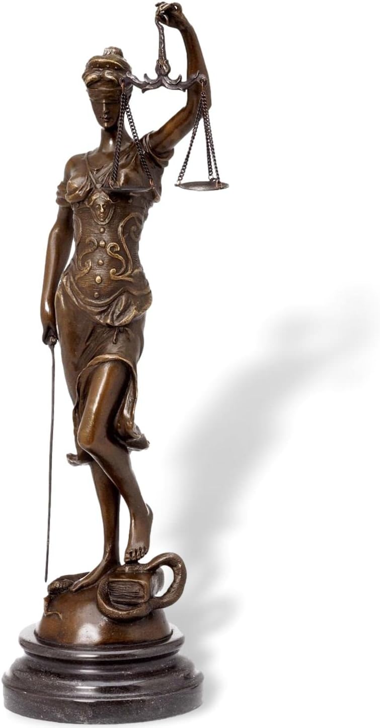 aubaho Bronzeskulptur Justitia Bronze Figur Bronzefigur Skulptur 41cm Sculpture Justice
