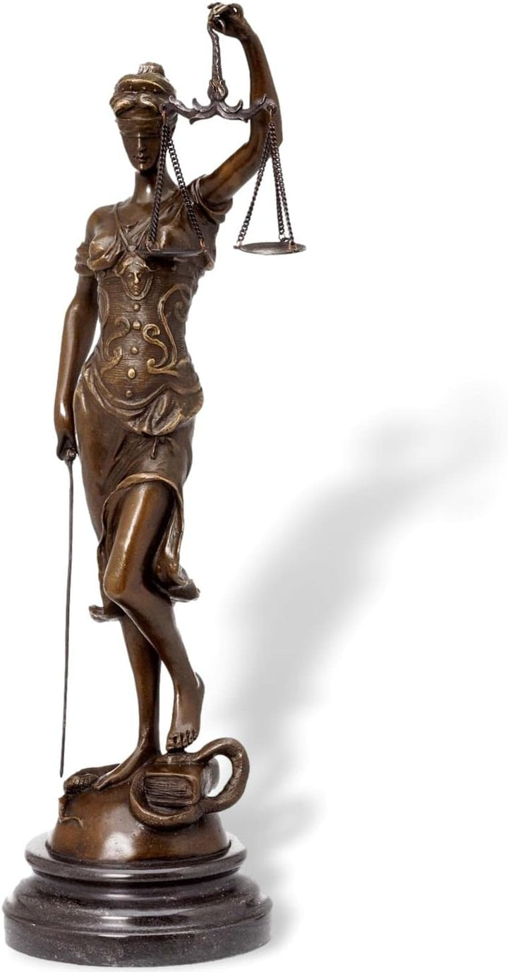 aubaho Bronzeskulptur Justitia Bronze Figur Bronzefigur Skulptur 41cm Sculpture Justice