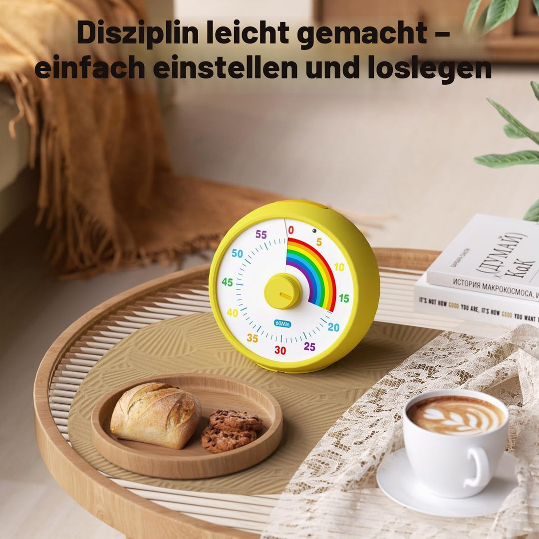 Visueller Timer für Kinder, 60-Minuten Countdown für Klassenzimmer Büro Küche, Schreibtisch Timer Ki