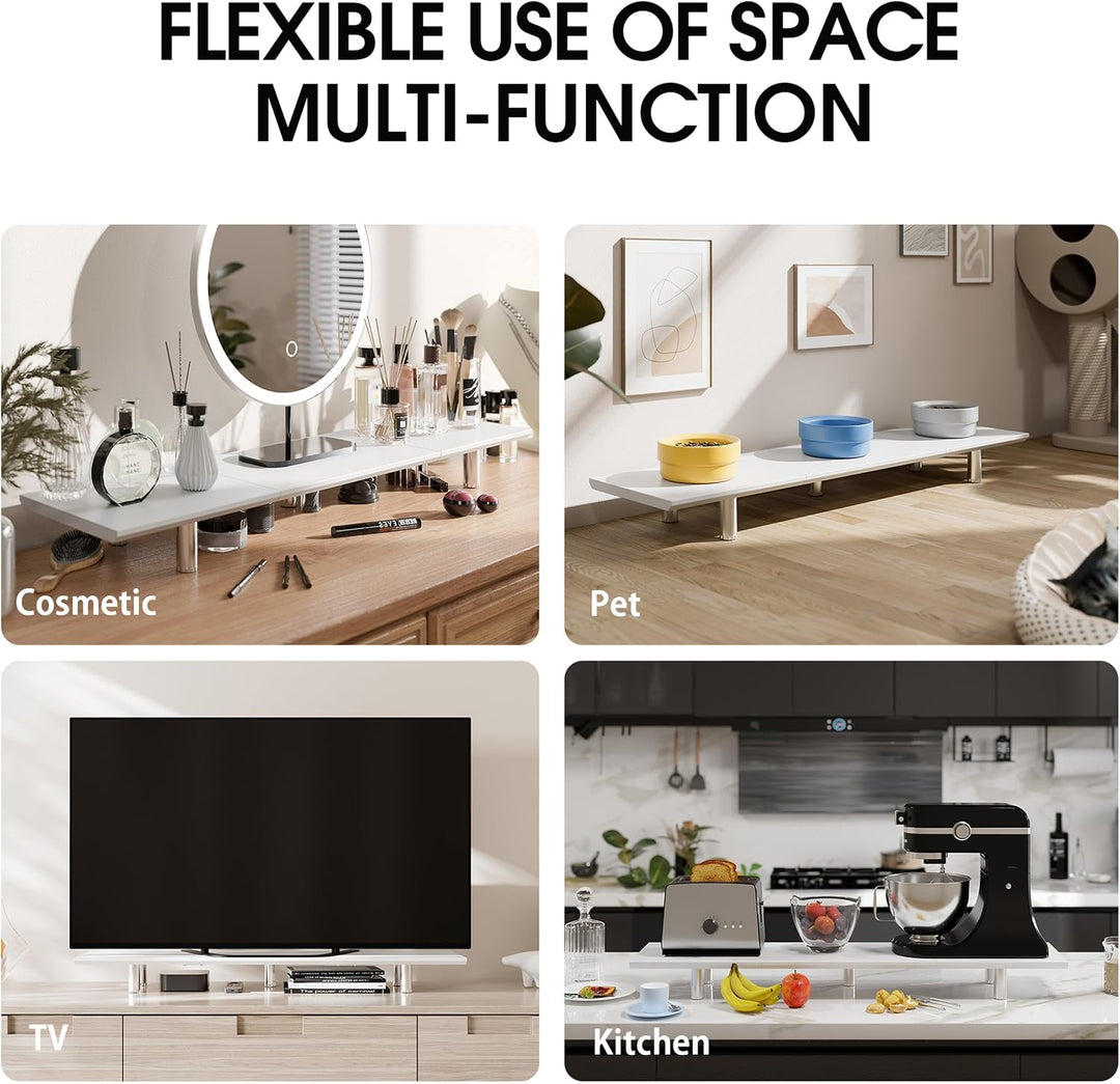 Fenge Grosser Monitorständer 100cm Dual Monitor Stands Riser mit Höhenverstellbarem Bein,Multifunkti