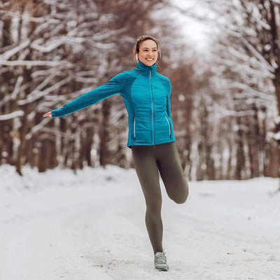 ineepor Thermo Leggings Damen Outdoor mit Fleece Gefütterte Leggins Taschen Hohe Taille Winter wasse