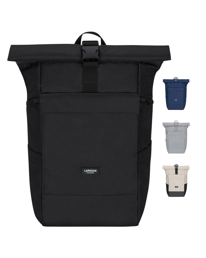 LARKSON Rucksack Damen &amp; Herren Schwarz – No 4 Large, Schwarz