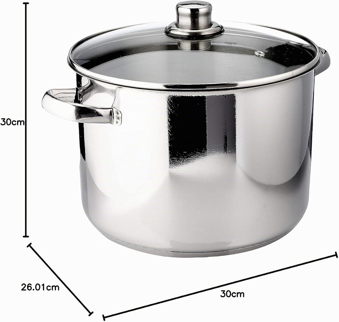 Karl Krüger A26 Topf, Edelstahl, silber, 24 cm, 10 Liter Allzwecktopf 10 Liter, Allzwecktopf 10 Lite