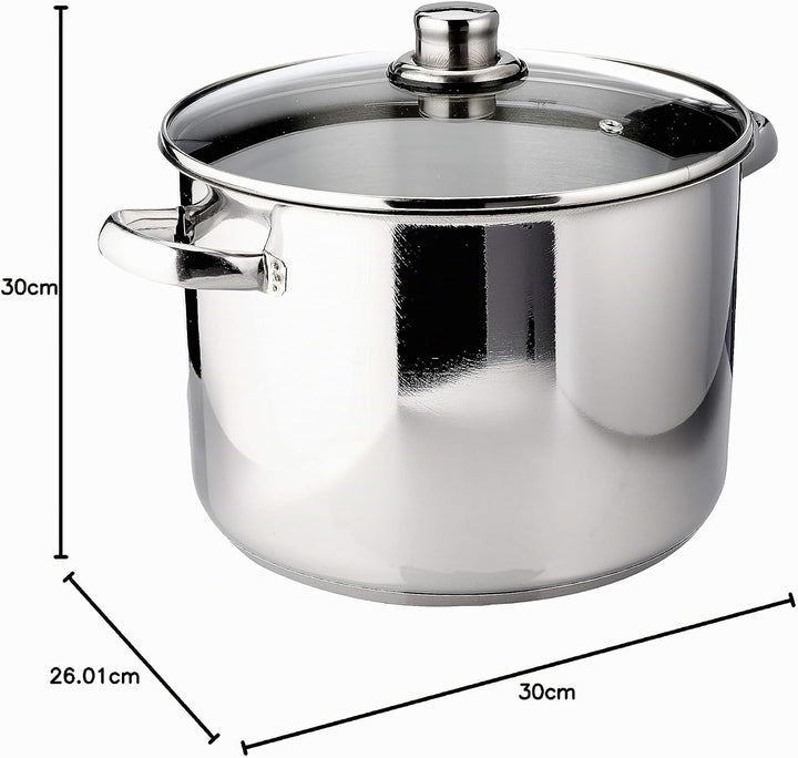 Karl Krüger A26 Topf, Edelstahl, silber, 24 cm, 10 Liter Allzwecktopf 10 Liter, Allzwecktopf 10 Lite