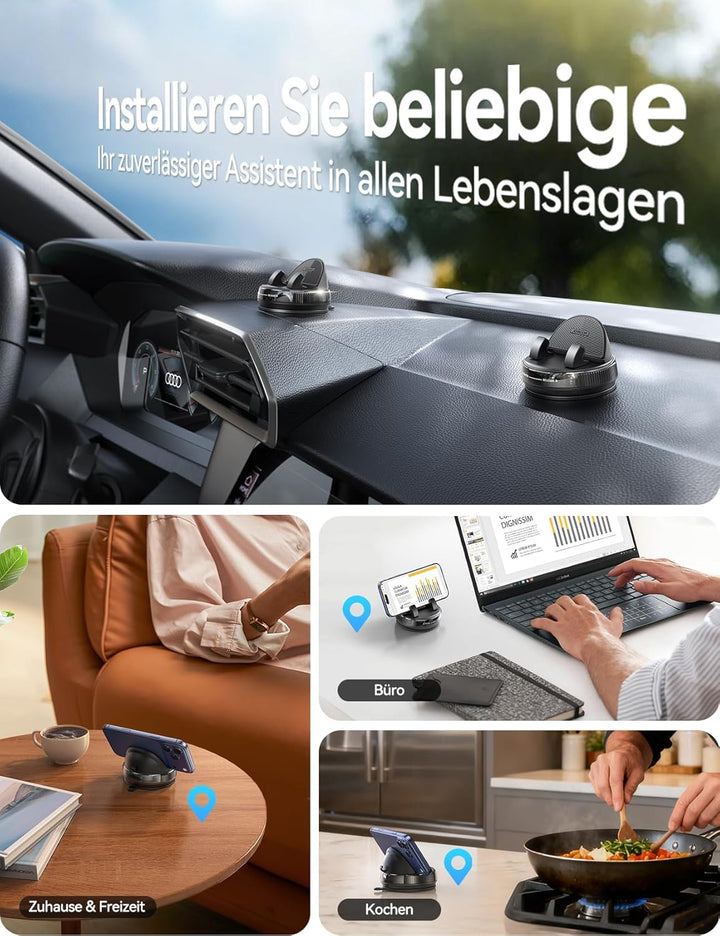 JOYROOM Handyhalterung Auto Armaturenbrett [Gel & Saugnapf] Universelle Handy Halterung Auto kompati