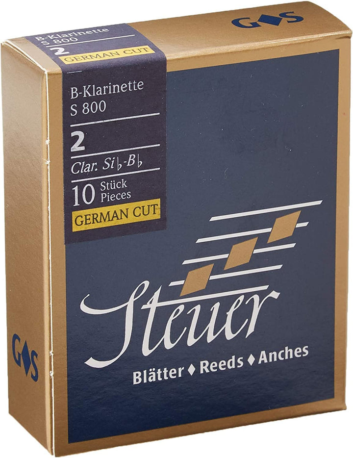 Steuer Blatt BB-Klarinette Blue Line S800 deutscher Schnitt 10er-Packung Gr.2 2 Bb-Klarinette dt. Sc