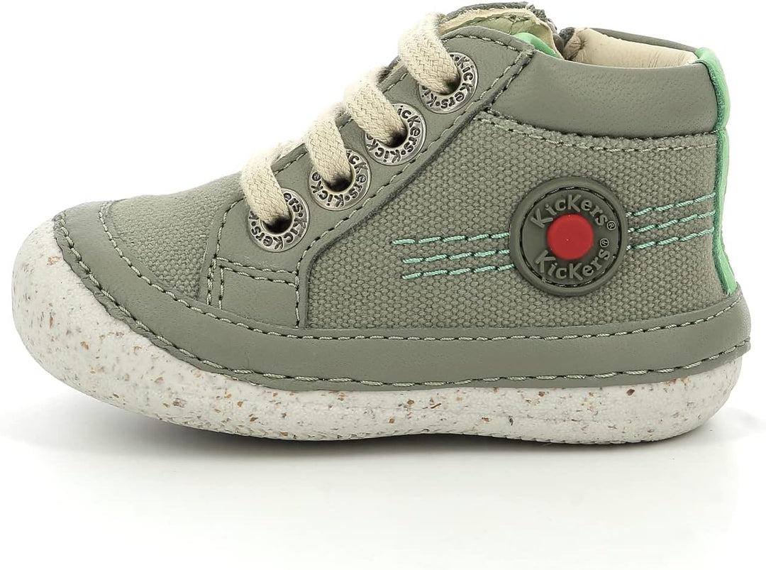 Kickers Unisex Kinder Sonistreet Stiefelette 18 EU Khaki Grün, 18 EU Khaki Grün