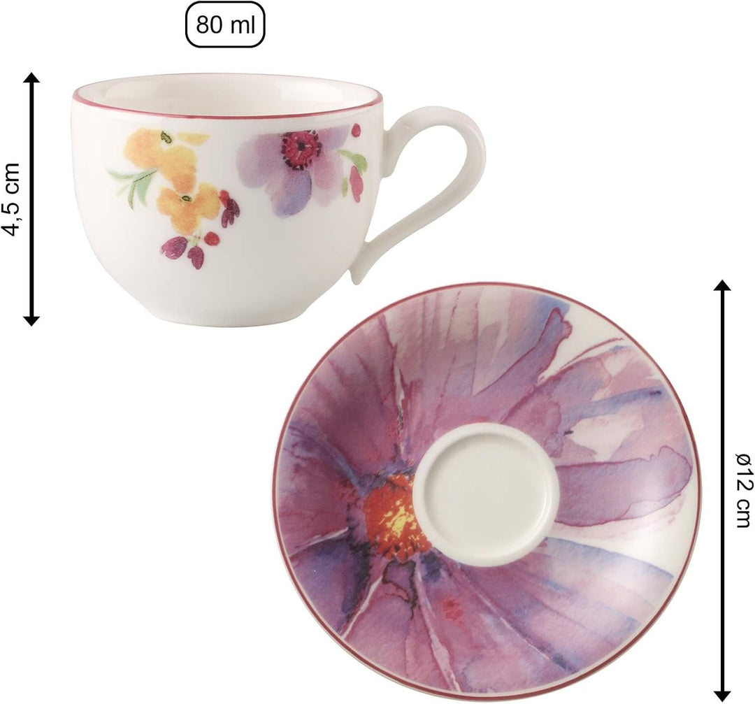 Mariefleur Basic Mokka-/Espressotasse mit Unterer 1 Stück (1er Pack), 1 Stück (1er Pack)