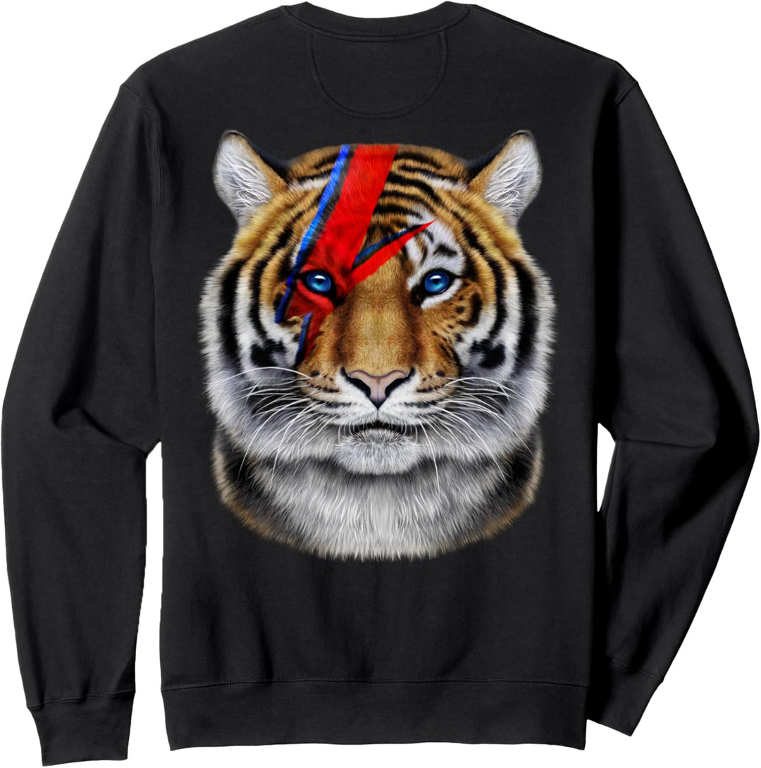 Graues Wolfsgesicht gemalt mit rotem Blitz Sweatshirt
