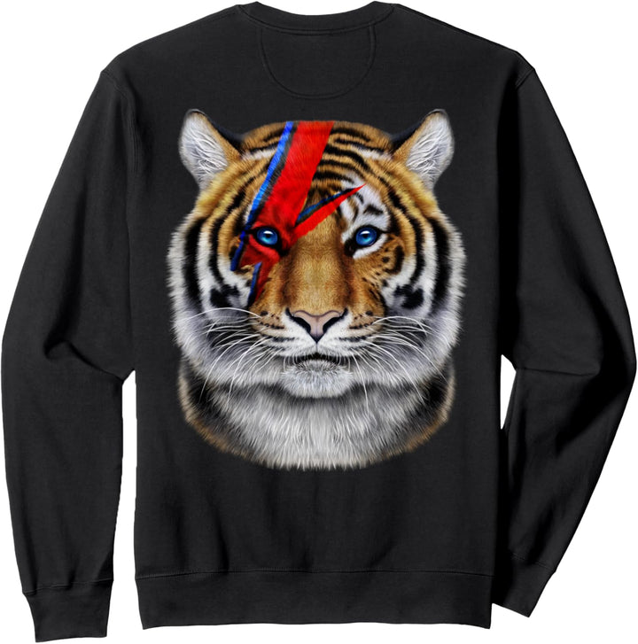 Graues Wolfsgesicht gemalt mit rotem Blitz Sweatshirt