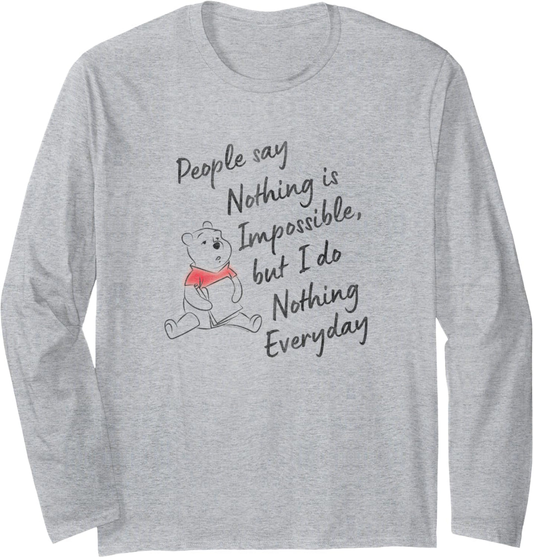 Disney Winnie The Pooh I Do Nothing Everyday Quote Langarmshirt