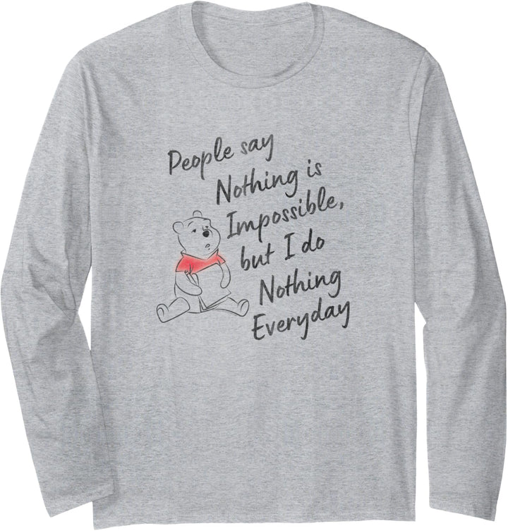 Disney Winnie The Pooh I Do Nothing Everyday Quote Langarmshirt