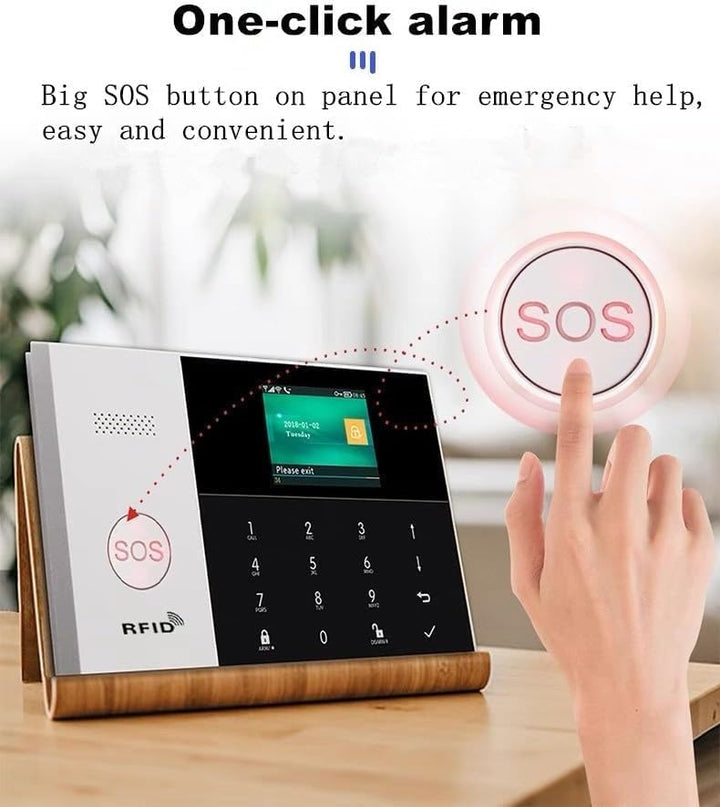 GSM Smart-Home-Sicherheitsalarm-Kit, drahtloses WiFi-Heimalarmsystem mit Sirene, PIR-Bewegungssensor