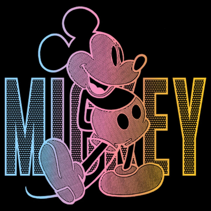 Disney Jungen Klassisch Mickey Gradient Mickey Hoodie, Schwarz, S