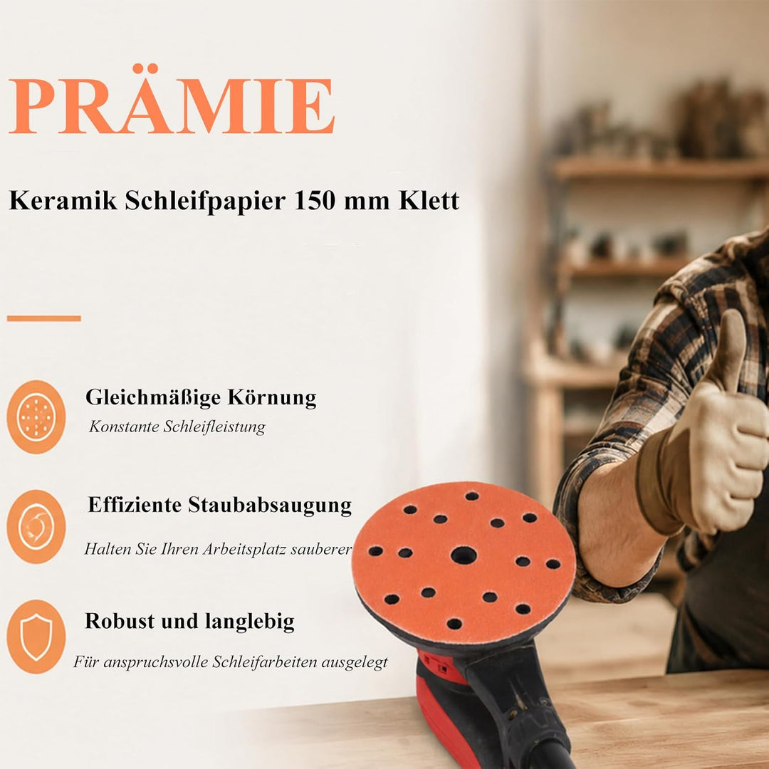 Schleifpapier 150mm Klett 15 Loch 800 Körnung Mit Für Holz Lack Und Metall | Standard 15-Loch Design