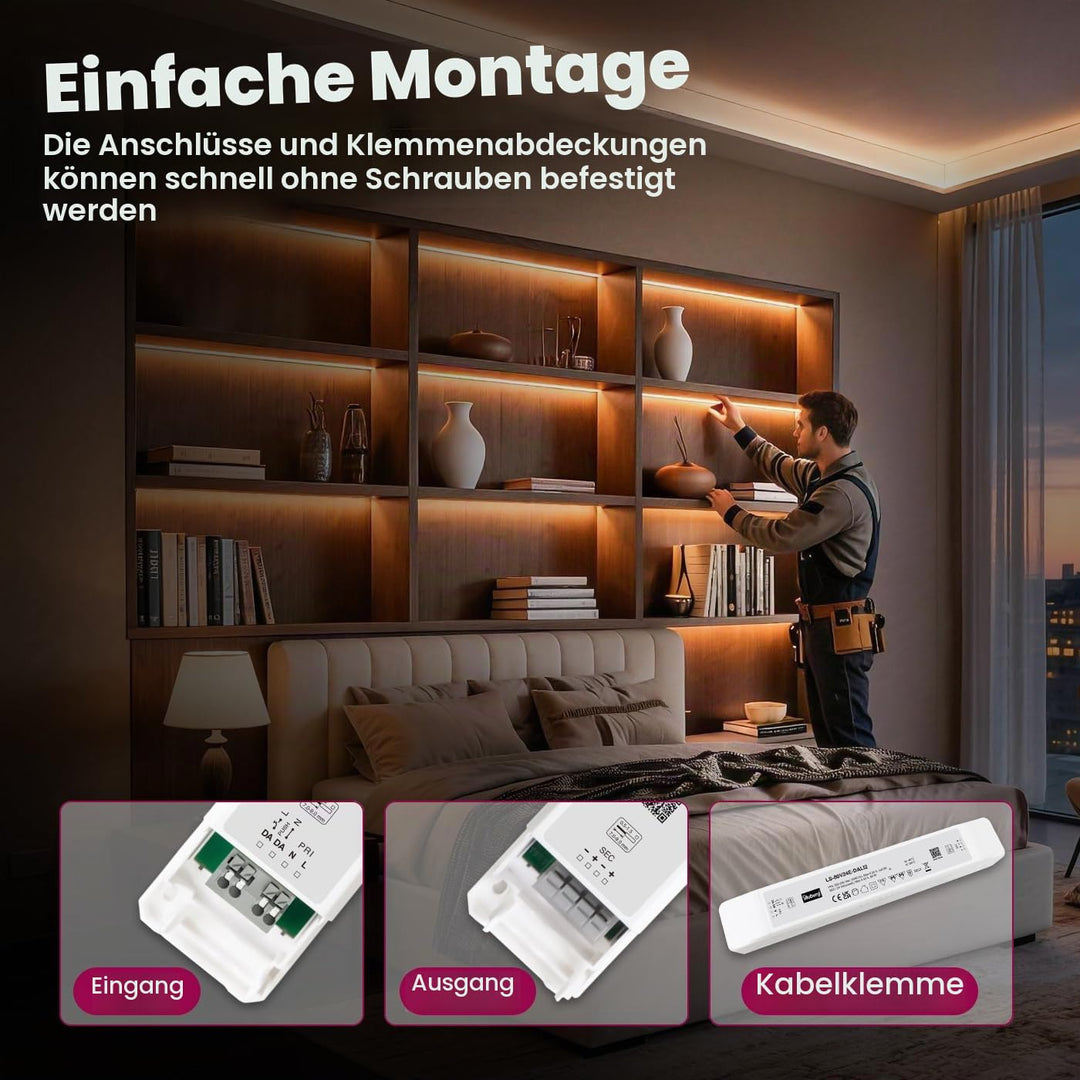 illuburg LED Treiber 24V 80W DALI Push Taster Dimmbar Flackerfrei für LED Streifen Trafo Transformat