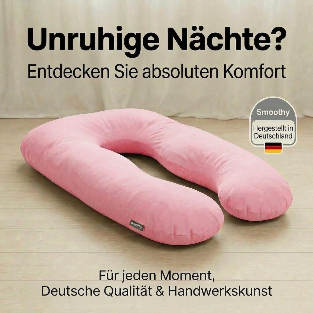 SMOOTHY® Schwangerschaftskissen 150x80cm, stützendes U-Form Stillkissen | Endlich durchschlafen, for