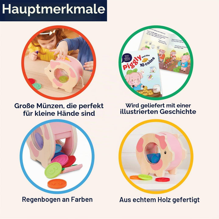 Battat Education - Save &amp; Count Sparschwein - Sparschwein für Kinder - Lernschwein Spielzeug - Entwi