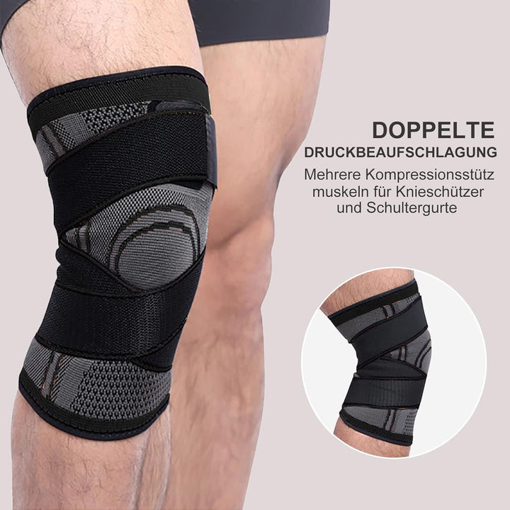 Kniestütze 2 Stück Sport Kniebandage mit Verstellbaren Riemen Männer Damen Knie Sleeve für Knieschme