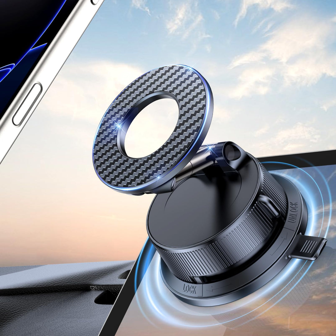 AMSKY Handyhalterung Auto Magnet für Magsafe Autohalterung, Vakuum Saugnapf Magnetische Handy Halter