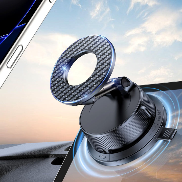 AMSKY Handyhalterung Auto Magnet für Magsafe Autohalterung, Vakuum Saugnapf Magnetische Handy Halter