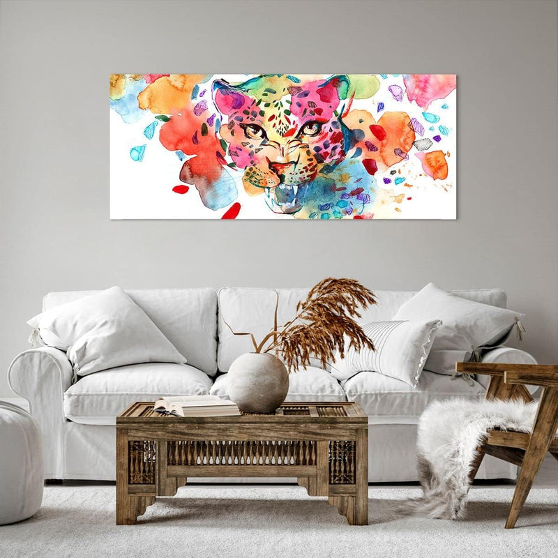 Wandbilder Dekoration Wohnzimmer Farbe Konzept Katze Panorama Bilder auf Leinwand 120x50cm Leinwandb