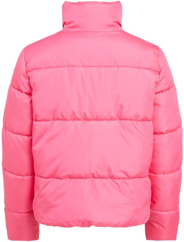 Vila Damen Vitate L/S Short Puffer Jacket-Noos Jacke, Fandango Pink